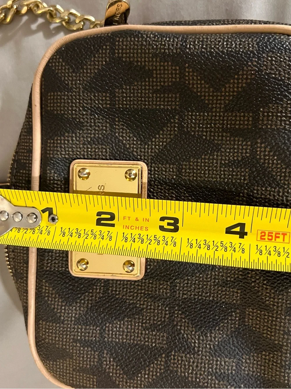 Michael Kors Brown and Tan Logo Crossbody Bag